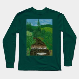 A purling stream in the Carpathian Mountains, Ukraine Long Sleeve T-Shirt